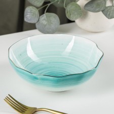 The porcelain shade of the Milky Way, 700 ml, d = 17.5 cm, the color turquoise