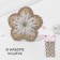 Knitted elements "flowers", 2.8 × 2.8 cm, 10 pcs, beige/white color