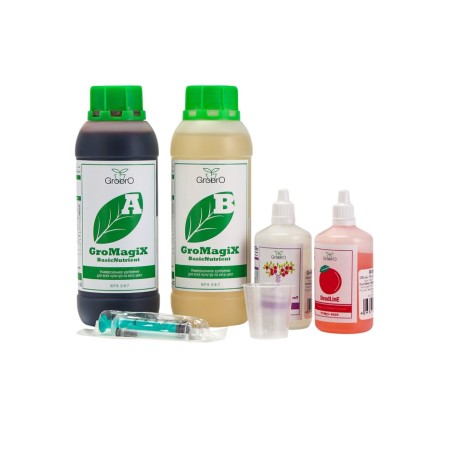Fertilizer for Grobro hydroponics Grobro set of Gromagix Basic Pack, 2x0.5l+2x0.1l