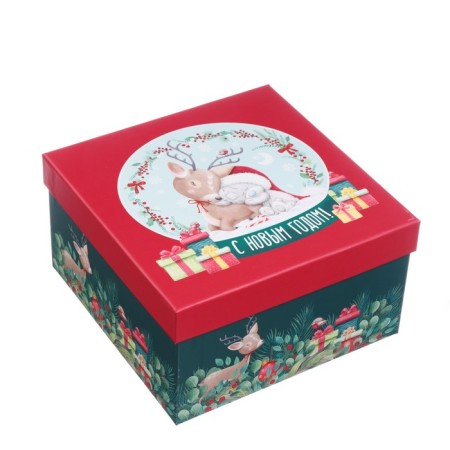 Set of boxes 5 in 1 "Happy New Year!", Me to you green-red-5