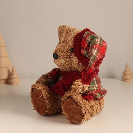 Decor "Bear in a checkered suit and cap" 17x16x13 cm-3