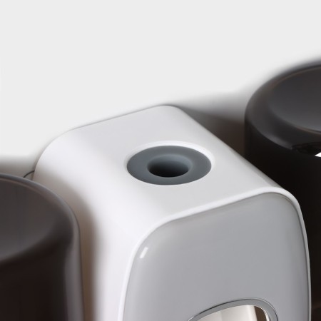 Holder for toothbrushes with a toothpaste squeezer, a glass 2 pcs, 20 × 10.2 × 6.2 cm, the color is gray-1