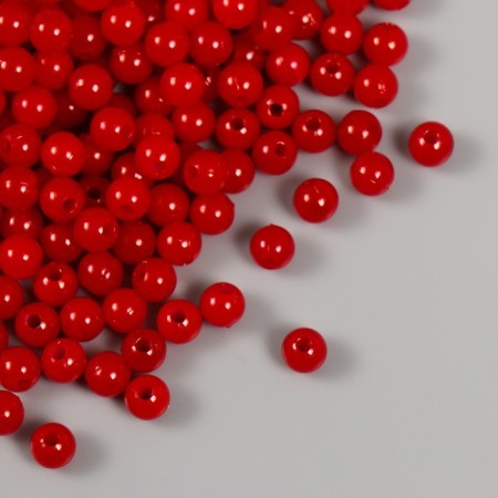 Set of beads "pearls" d 6 mm, 250 gr, red-1