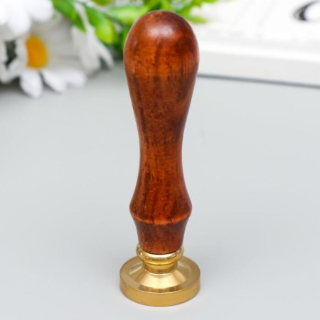 Printing for wax with a wooden handle "Best Wishes" 9x2.5x2.5 cm-2