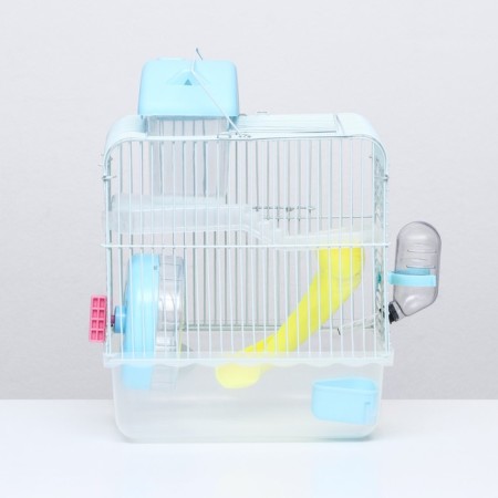 The cage for rodents "Pigzon", 23 x 17 x 33 cm, transparent, blue filling-8