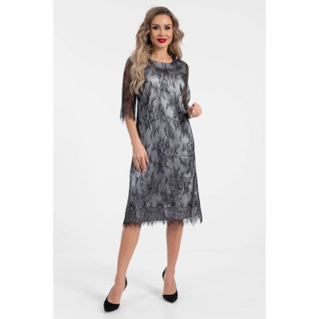 Women's dress, size 44, gray color, black-2