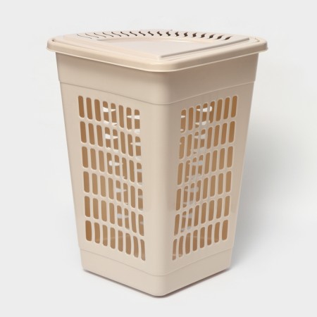 Corner underwear basket with a lid, 45 l, 37 × 50 × 56 cm, ivory color-5