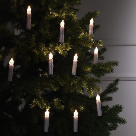 LED candles on clothespins 10 cm, 10 pieces, batteries AAX1 (not in the kit), remote control, glow warm white