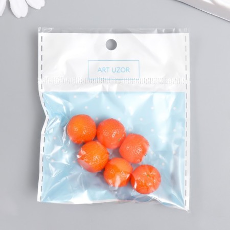 Decor for the work of acrylic "Orange" set 6 pcs Orange 1.5x1.5x1.6 cm-3