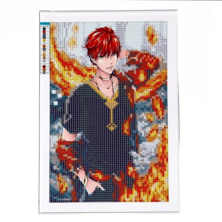 Diamond mosaic with a partial filling on the canvas "Midnight Hero", 20 x 30 cm-2