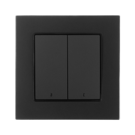 Tot Matte Glass switch, 10 a, 2 cl., With backlight, hidden, glass, black-2
