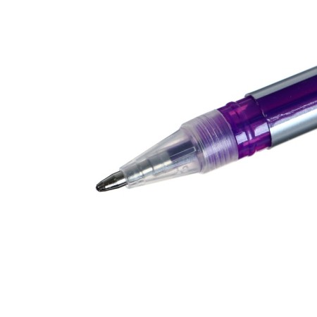 A set of gel pens 6 colors, a strip silver body, in a blister on a button-2