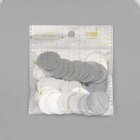 Sequins "circle" silver set 30 g d = 2.5 cm-2