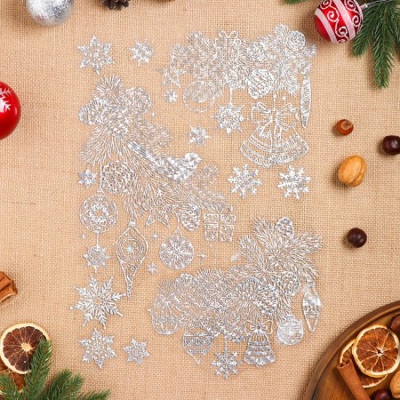 Set of stickers design "festive mood" holographic foil, 49.3x33.6cm-1