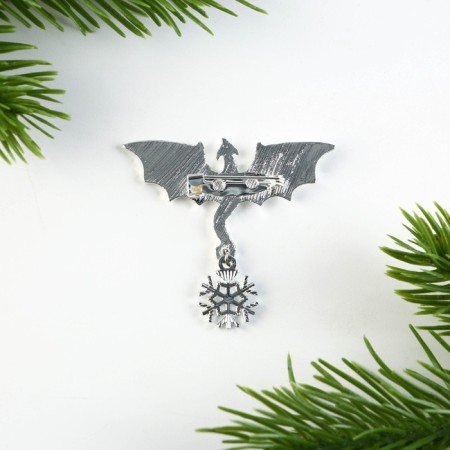 New Year's Brooch "Happy New Year", 6 x 8 cm-2