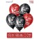 Latex ball 12 "Happy Birthday to Gamer 2", pastel, set 5pcs., Black, red color