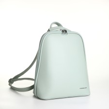 City backpack made of artificial leather with lightning, green color