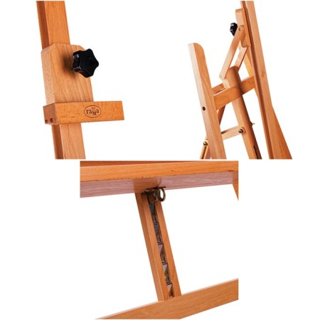 Molbert Floor Lira with an inclined rod gamma "Studio", 65.5*85*164 (225) cm, beech-3