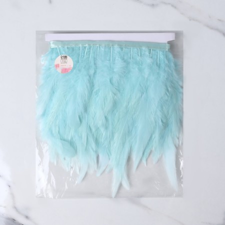 Braid with feathers of a rooster, 10-15 cm, 5 ± 0.5 m, mint color-5