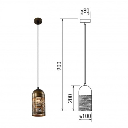 Suspended lamp Rivoli Lamia 1he27, 40 watts ceiling-2