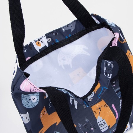 Set of a youth backpack from textiles, a shoper bag, blue color-6