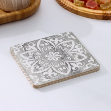 Set of Dolyan dishes, Menzhitsa D = 20 cm, cutting board 25 × 17 × 1.2, stand under the mug as a gift-7