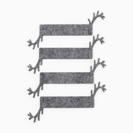 Set of decorative. Kolets for napkins "Deer" color -gray 4pc 15*5cm, 100%p/e felt-2