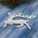 Christmas tree decoration "Running deer" 10x15 cm, white