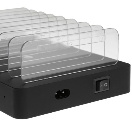 Charger station X6, 8 USB, 2.4 A, 96 W, with separate storage of devices, black-3
