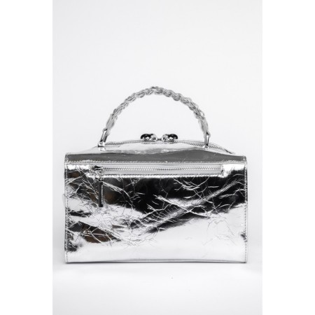 Bag Cross-Body Women's, genuine leather, Polina & Eiterou silver, 25x9x18 cm-1