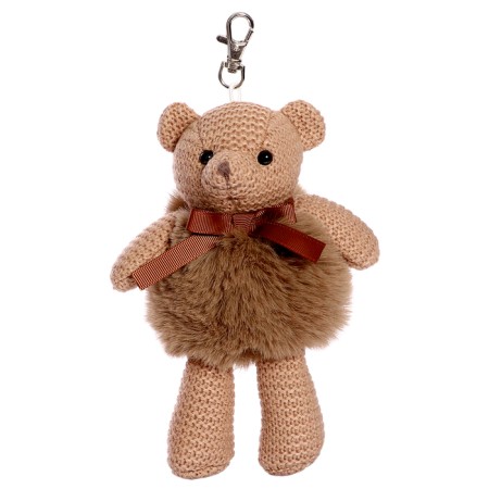 Soft toy "Bear-boy", knitted, brown color, 17 cm