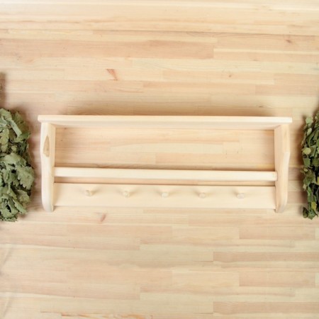 Shelve-linen "Lotus" 5 hooks, 70x10x26cm-2