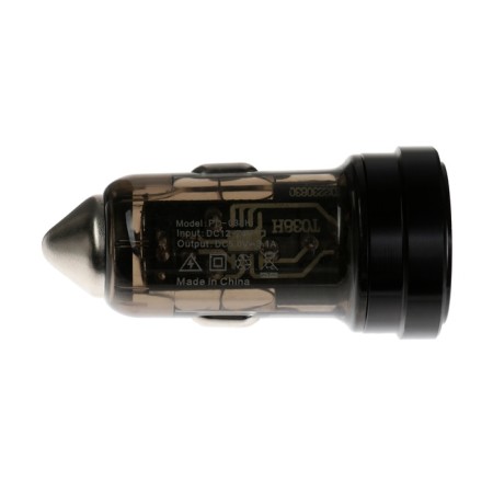 Luazon AR-CA01, USB, Type-C, PD, 20 W, transparent, black 994018 automobile charger-4
