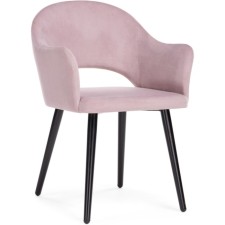 Stol on a metal frame Apr Metal/velor, black/pink 57x57x81 cm