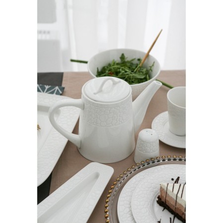 Teapot Porcelain Hot Magistro Rodos, 1.4 l, white color-13