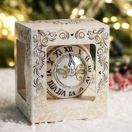 New Year's ball "Clock" 8 cm-4