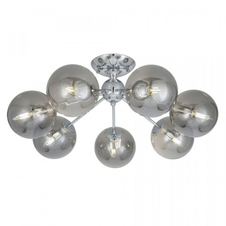 Ceiling chandelier CITILUX “Tommy” CL102170, 66.5x66.5x26 cm, 7x40W, E14, gray color gray