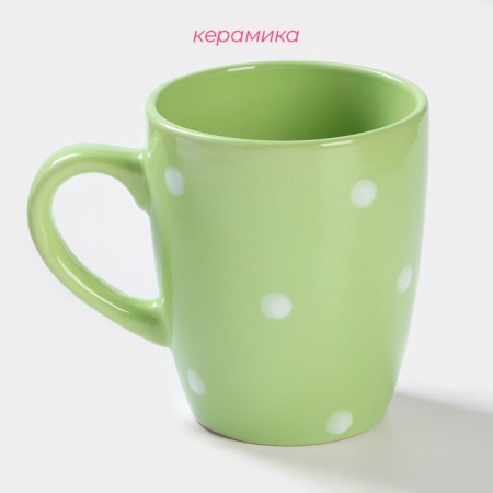 Mug ceramic shares "Green Peas", 360 ml, green color-1