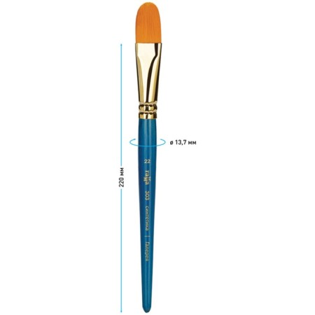 Brush Art Synthetics Gamma "Gallery", Plainovalnaya No. 22, Short handle 303022-2