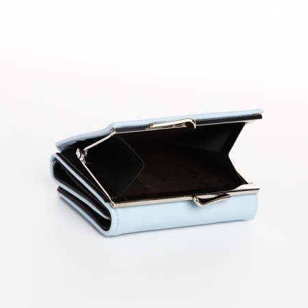 Women's wallet on the button, blue color-4