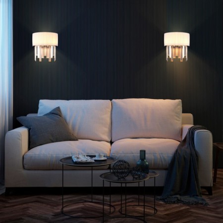 Wall lamp with amantea lampshade, 40W, E14, 25x15x25 cm-2