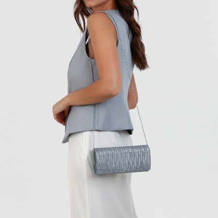 Magneta bag, long chain, silver color-6
