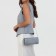 Magneta bag, long chain, silver color