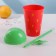Watermelon glass, 450 ml, with a tube and lid, red color
