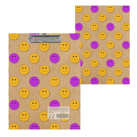 A tablet with A4, 2 mm clip, calligrata "Smile", durable, craft paper, with a pattern