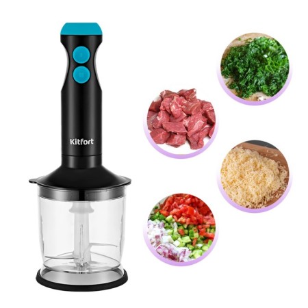 KitFort KT-3041-3, 350 W, 2 speeds, black and turquoise-1