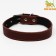 Leather collar on synthetic winterizer, 70 x 3.5 cm, Osh 45-60 cm, brown