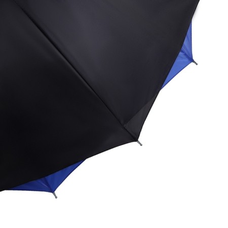 Umbrella - semi -automatic cane "plain", two -layer, 16 knitting needles, r = 52 cm, black/blue color-5