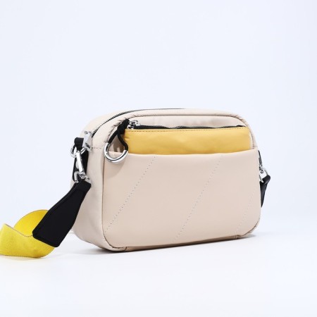 Cross-Bodi Bag on a zipper, beige color