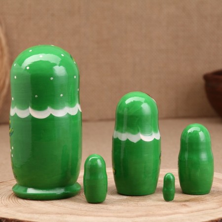 Nesting doll "Anastasia", green dress, 5 doll, 16 cm-3